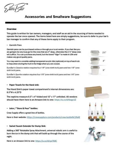 EuroBar Bar Accessories Guide