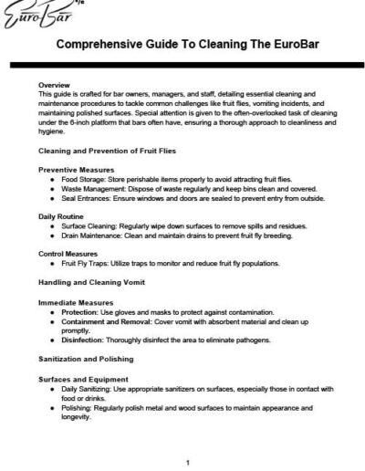 EuroBar Comprehensive Guide to Cleaning the EuroBar
