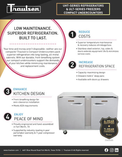 Traulsen UHT & ULT-Series Compact Undercounters